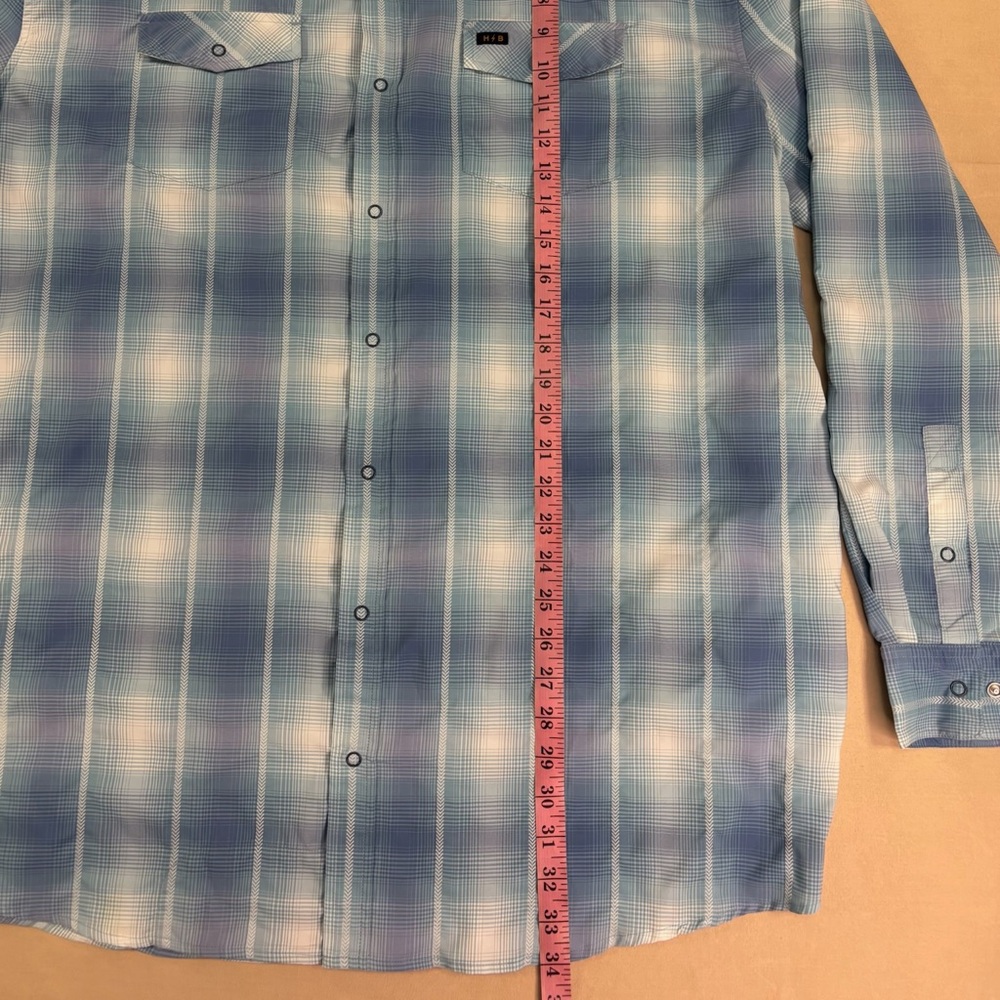 Howler Brothers Blue Plaid Casual Button-Down Shirt - Picture 7 of 8